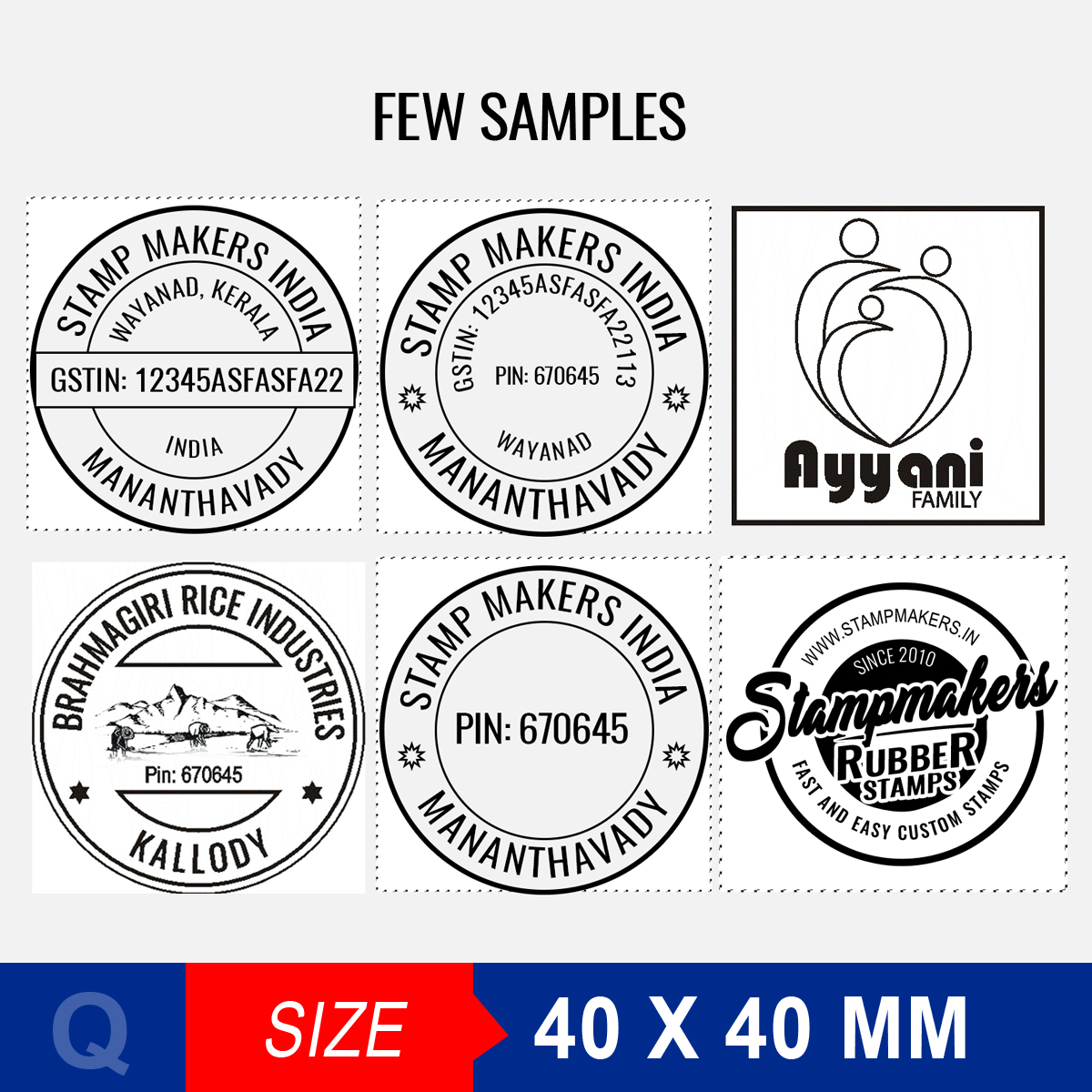 Round Stamp 40x40 mm ( Exmark) :: Online Stamp Makers India, Stamp Makers Online, Online Rubber ...