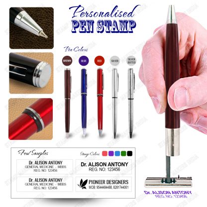 Custom Pen Stamp, Pen with Pre - Inking Stamp