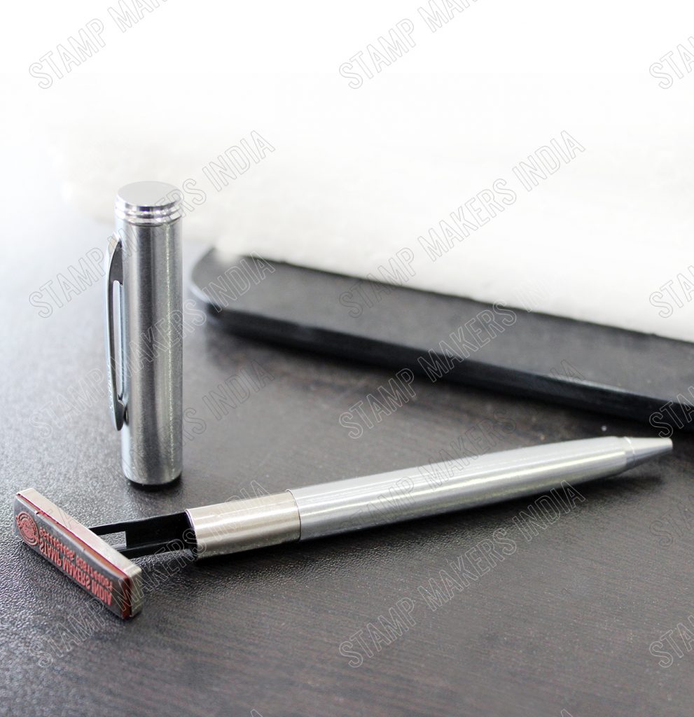 Pen Stamp, Pen with stamp pad, Pen seal, Pen with seal pad, Stamp pen