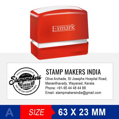 Address Stamp with logo 63X23 mm (Exmark)