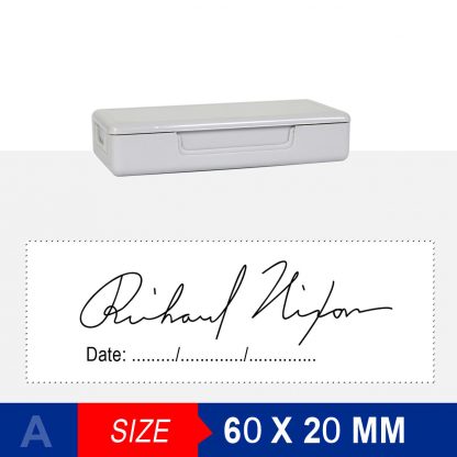 Signature Stamp with Date / Pocket Stamp 60x20 mm - Image 2
