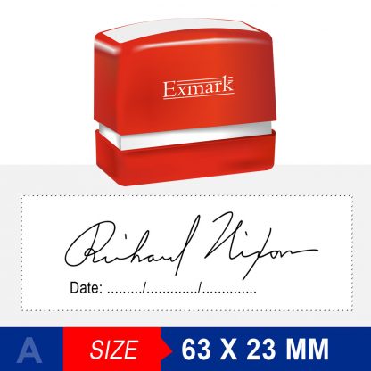 Signature Stamp with Date 23X63 mm ( Exmark)