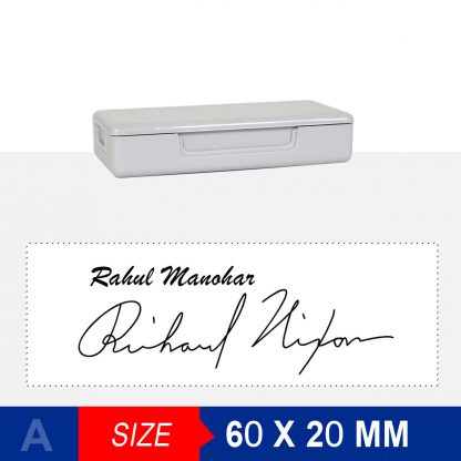 Signature Stamp with Name / Pocket Stamp 60x20 mm - Image 2
