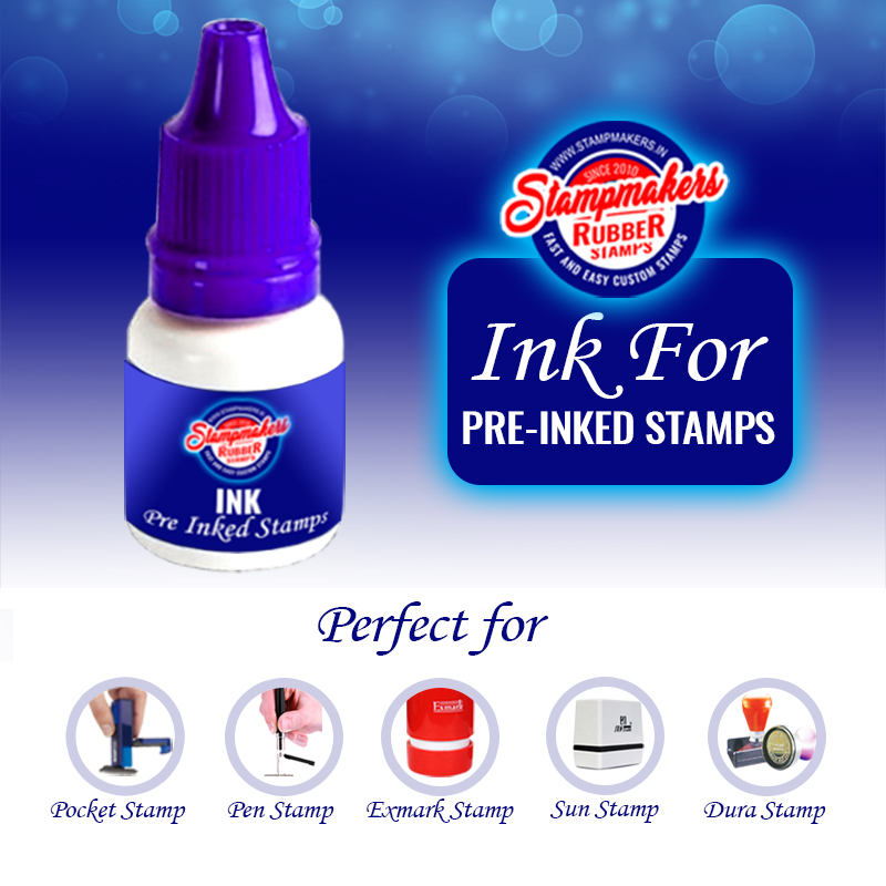 Perfect Refill ink for: Pocket Stamp, Pen Stamp, Exmark Stamps, Sun Stamps,  Dura Stamps.