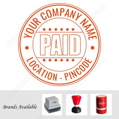 Custom PAID Round stamp 30mm
