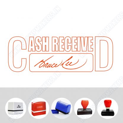 CASH RECEIVED with Signature Pre-Ink Stamp - 63mm x 23mm