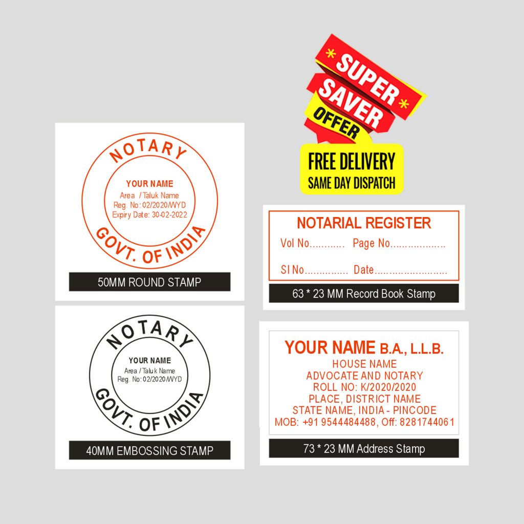 Notary Stamp, Notary Attestation Stamp, Notary Stamp for Advocates