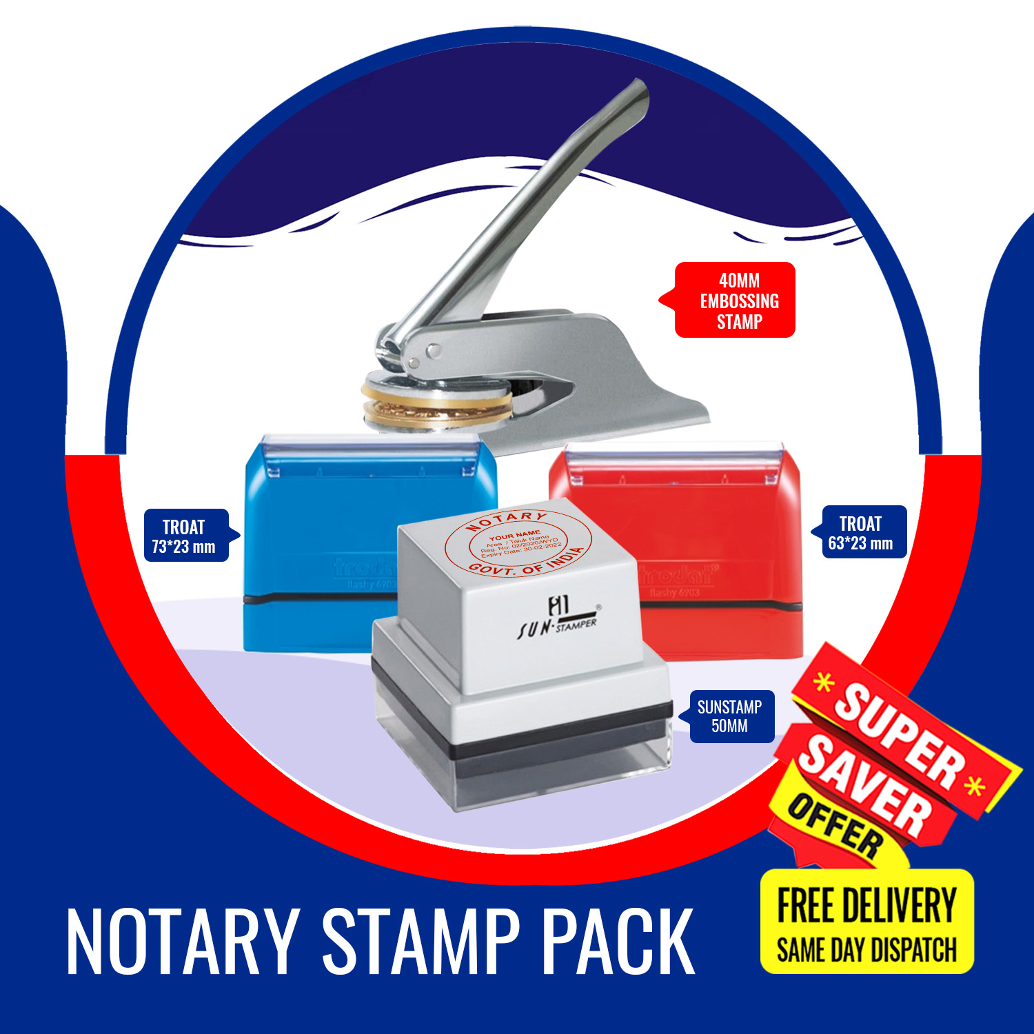 Round Notary Stamp for State of New York Features The ExcelMark Double Sided Ink Pad for Longer Product Life Self Inking Stamp 