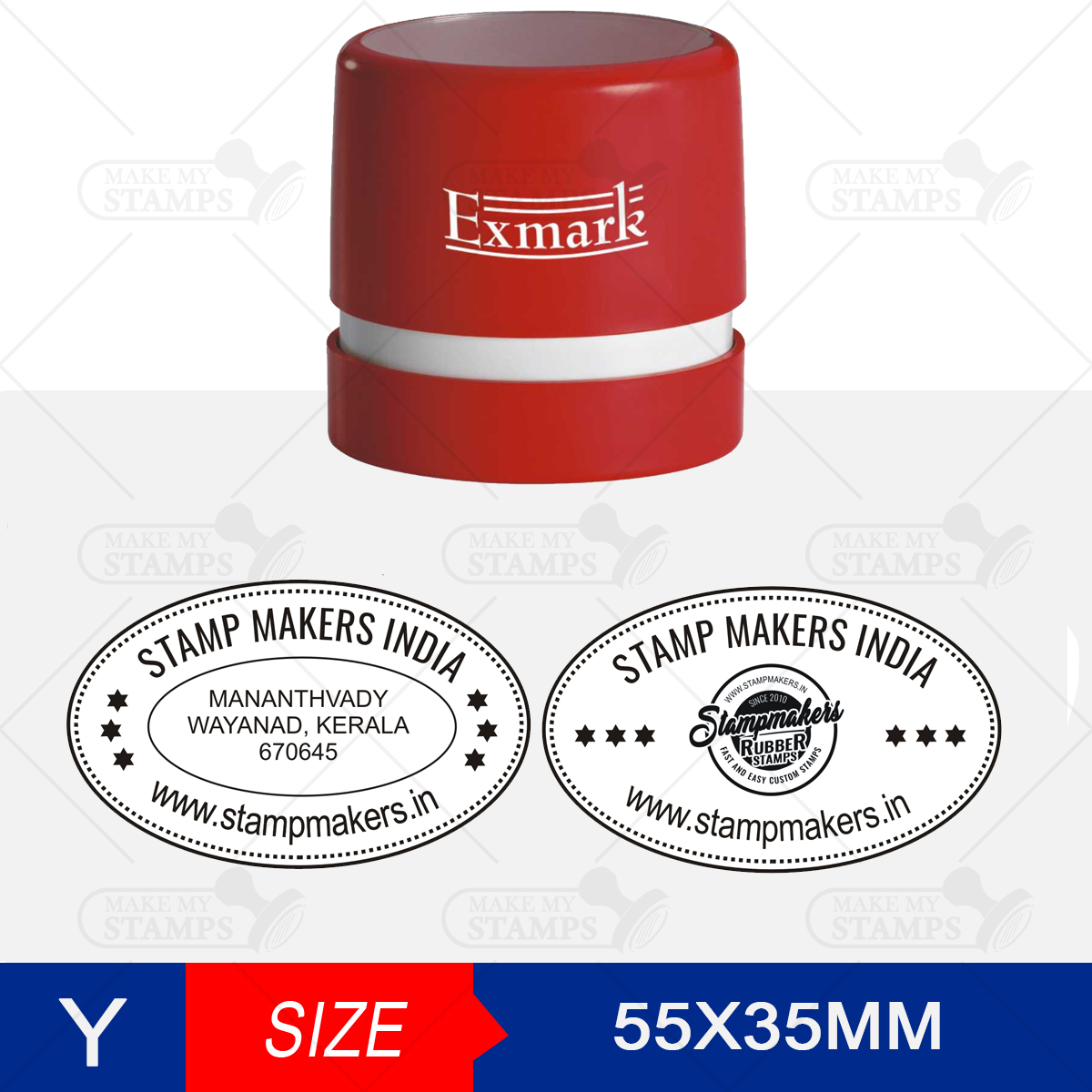 Your Name and Logo Business Oval Self-inking Stamp