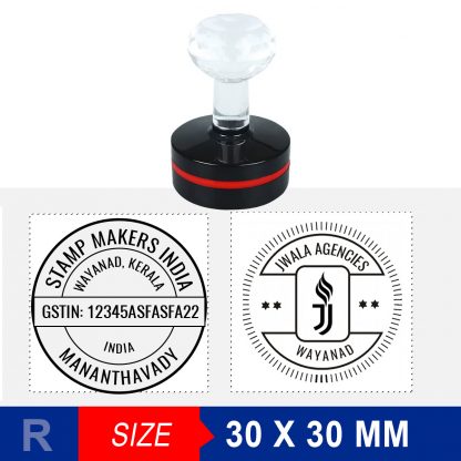 Round Stamp Cristal Handle 30mm Radius