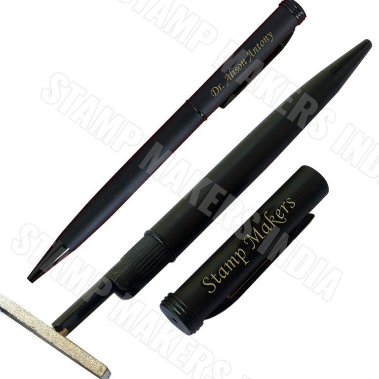 Name Engraved Pen Stamp, Pen with name and stamp / Pen stamp with name