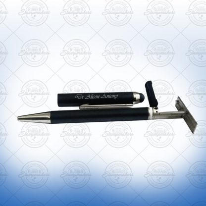 Trodat Goldring Pen stamp with name engraved and mobile touch pad (Black Body) - Image 2