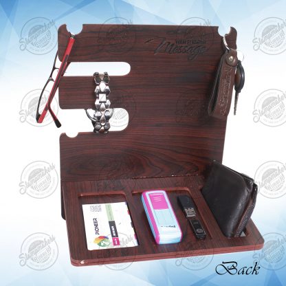 Personalised Table Organizer gadgets / Birthday gift for Father / Gift for Him / Birthday Gift for Papa / gift for him nightstand organizer  /  Gift for Dad / - Image 3