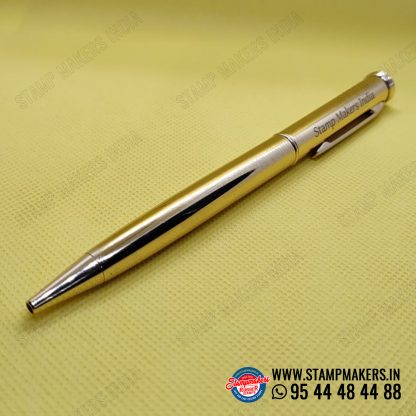 Golden color Pen Stamp, Pen with name and stamp / Pen stamp with name printed on the top - Image 2