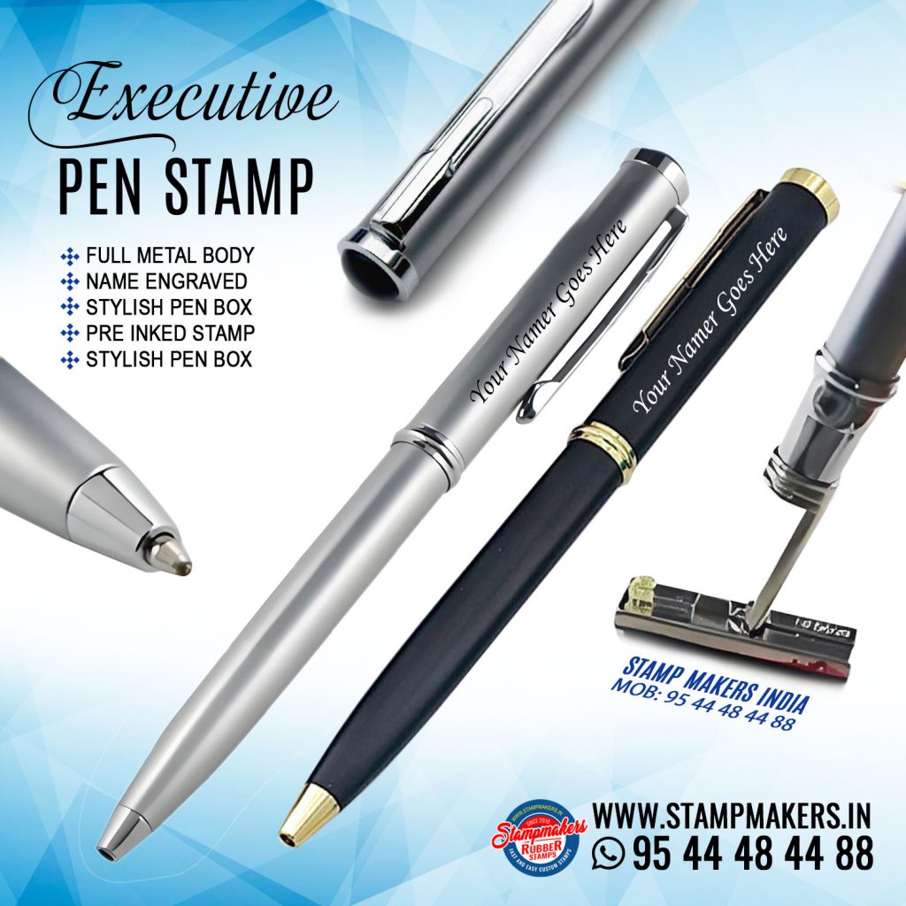 Pen stamp with metal body