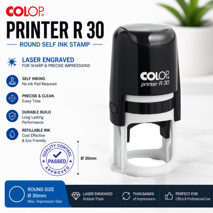 Self Ink Round Stamp - Colop Printer R30