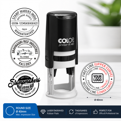 Self Ink Round Stamp - Colop Printer R40