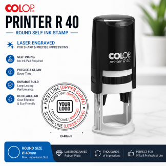 Self Ink Round Stamp - Colop Printer R40