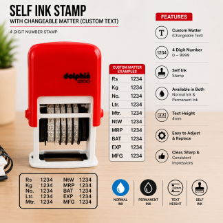 Self Ink Batch Coder with Changeable 4 Digit Numbers | Custom Numbering Stamp