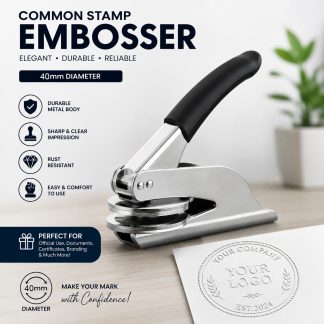 40 mm Notary Embosser , Embossing Stamp, Common Stamp - Dolphin