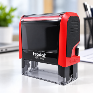Original Trodat Printy 4913 Self-Inking Stamp – Custom Rubber Stamp with Blue Ink